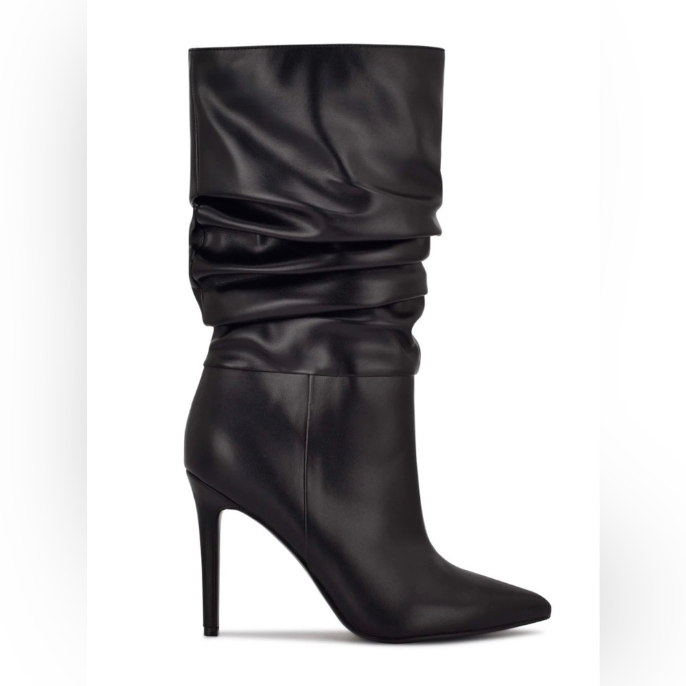 Leather, Nine West, slouch boots. Pull on. 11M. Just below knee.